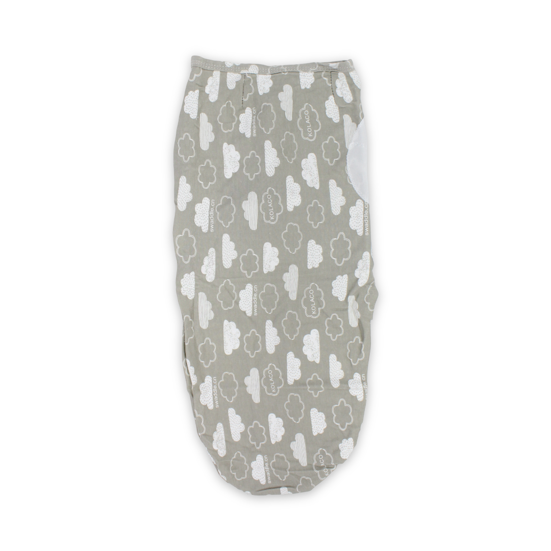 Cotton Baby Swaddle – Grey Cloud Print
