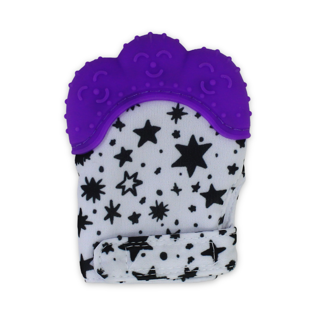 Smart Baby Gloves Teether – Purple with Stars Print