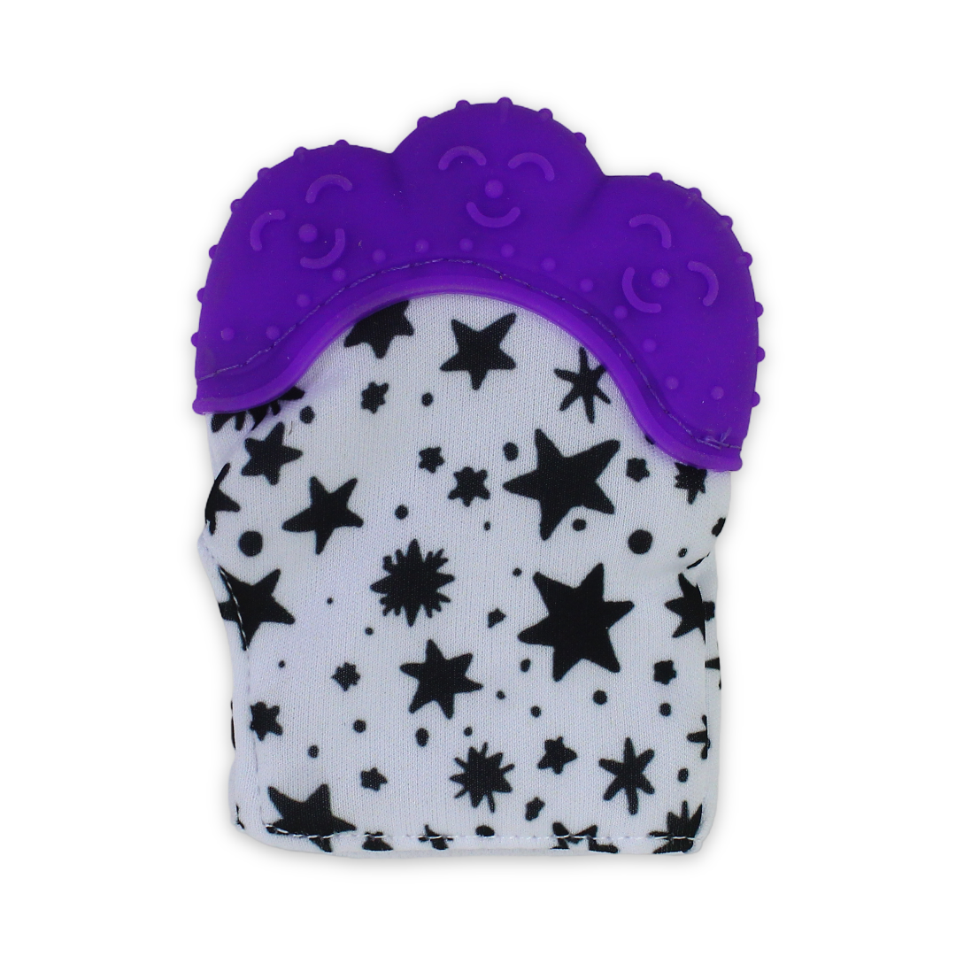 Smart Baby Gloves Teether – Purple with Stars Print