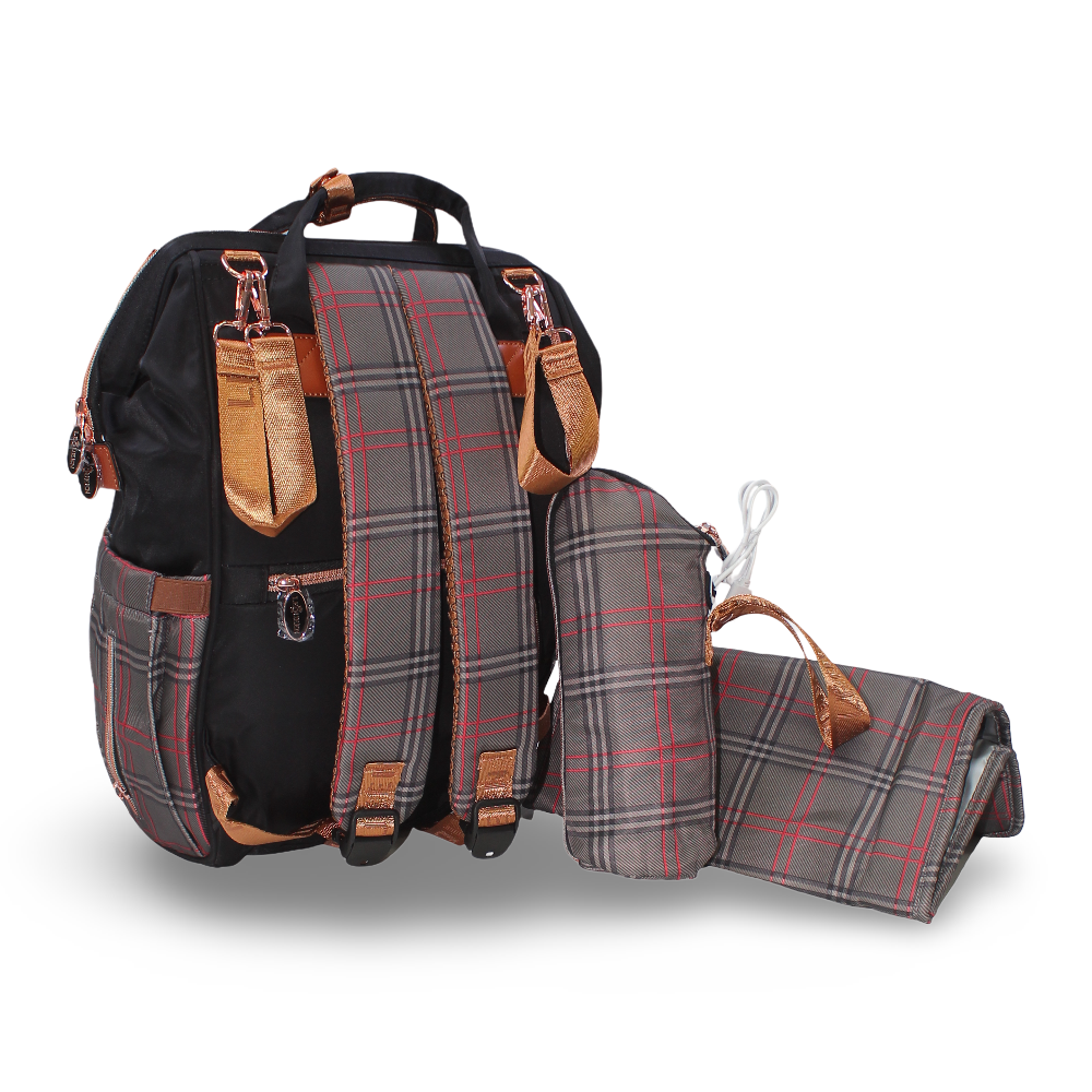 LeQueen Diaper Bag – Black & Gold