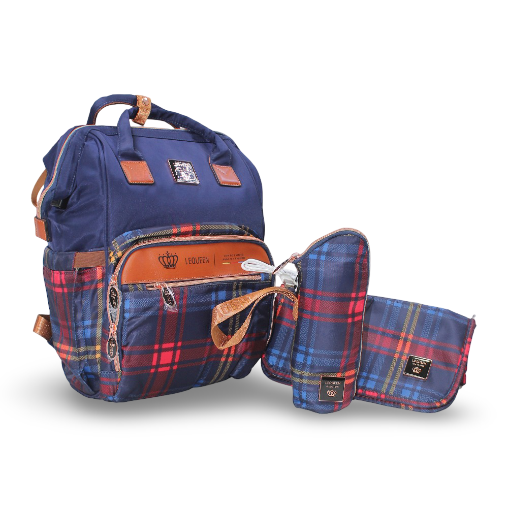 LeQueen Diaper Bag – Blue & Gold