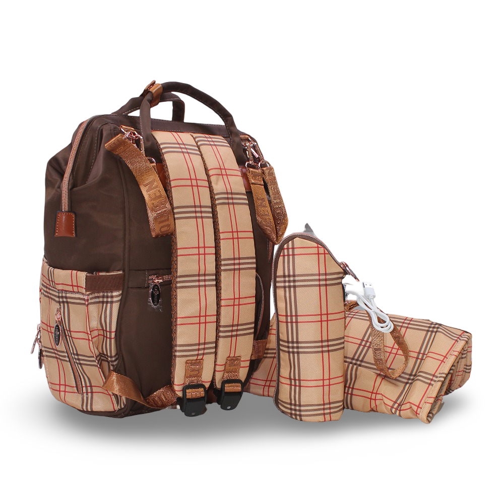 LeQueen Diaper Bag – Brown & Gold