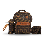 LeQueen Diamond 8th Special Edition Soft Waterproof Diaper Bag – Brown & Gold
