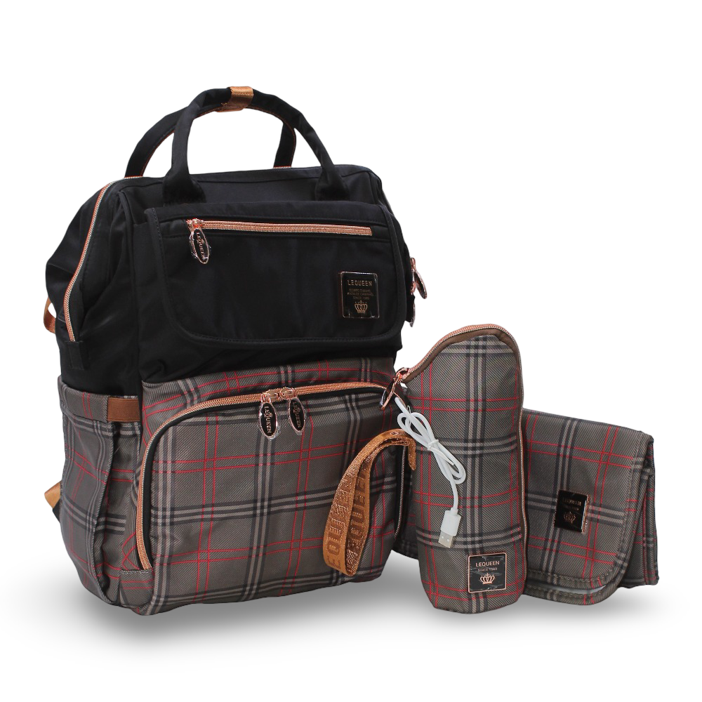 LeQueen New Cover Diaper Bag – Black & Gold
