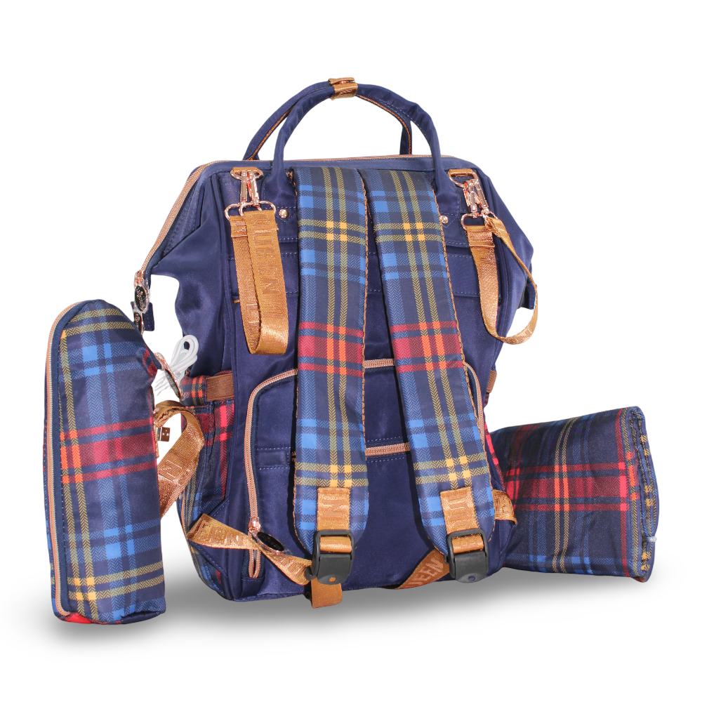 LeQueen Diamond 8th Special Edition Soft Waterproof Diaper Bag – Blue & Gold