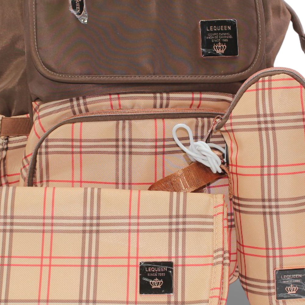 LeQueen New Cover Diaper Bag – Brown & Gold