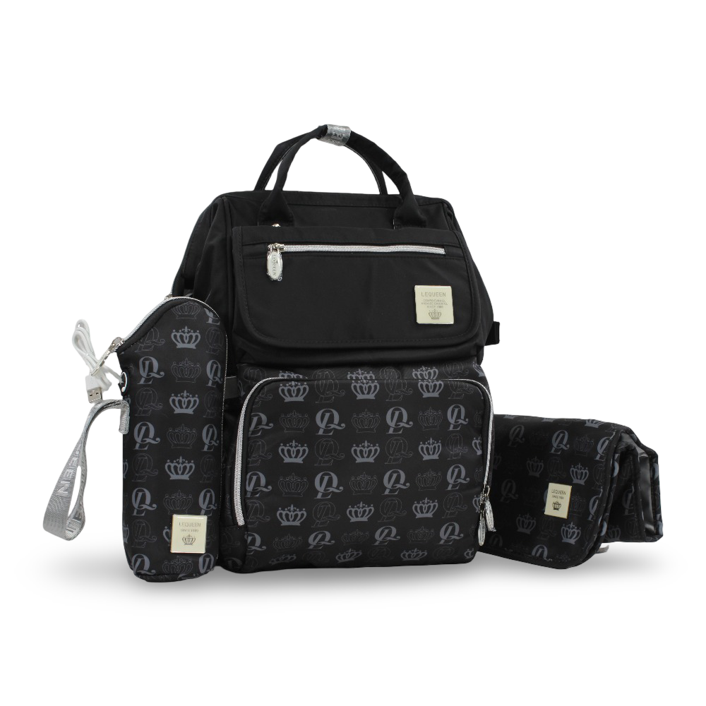 LeQueen Diamond 8th Special Edition Soft Waterproof Diaper Bag – Black