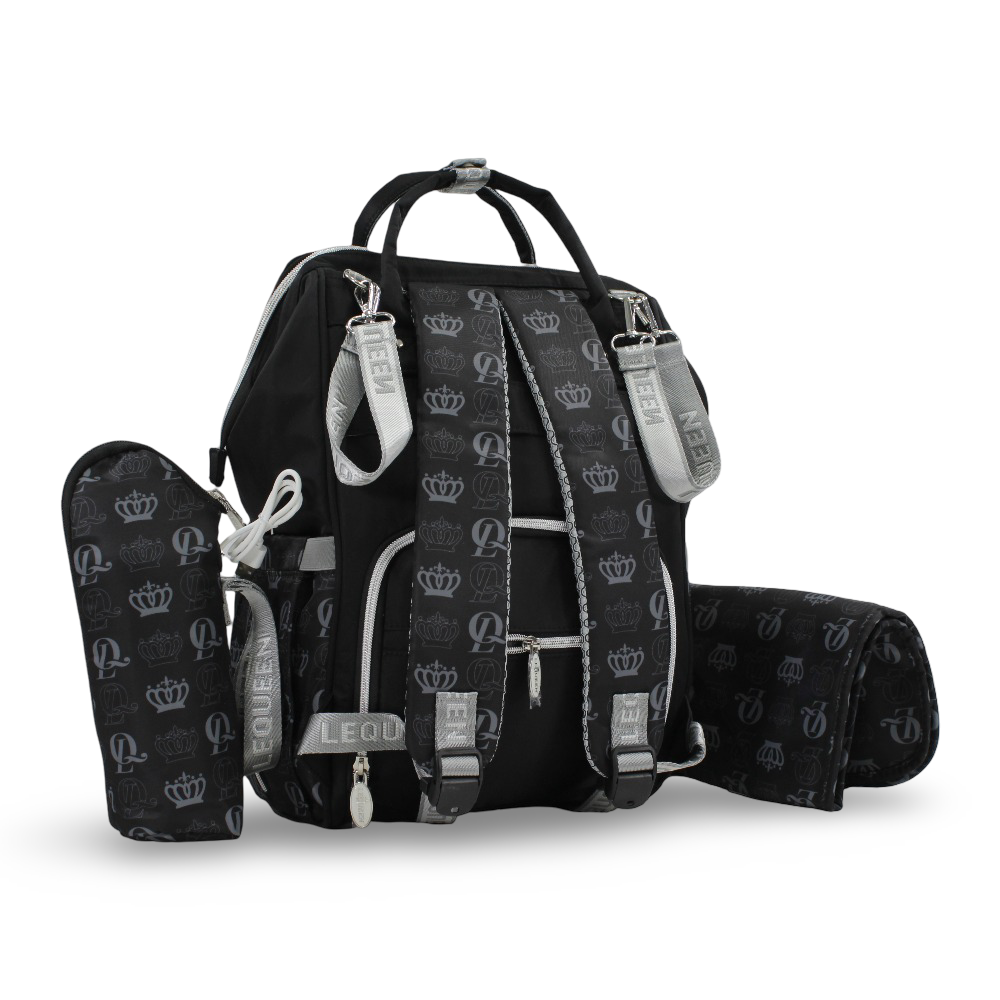 LeQueen Diamond 8th Special Edition Soft Waterproof Diaper Bag – Black