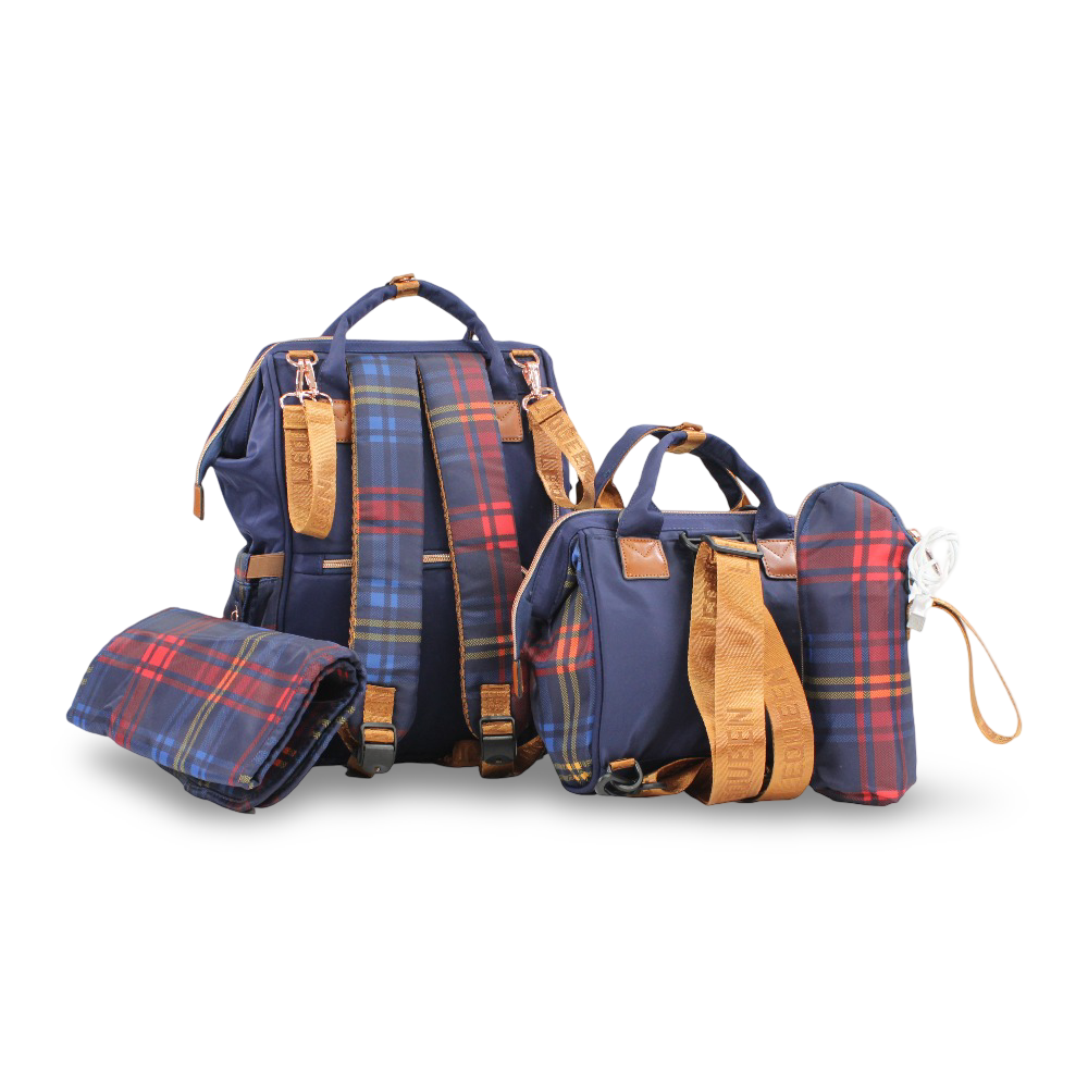 LeQueen Diamond 8th Special Edition Soft Waterproof Diaper Bag Set – Blue & Gold