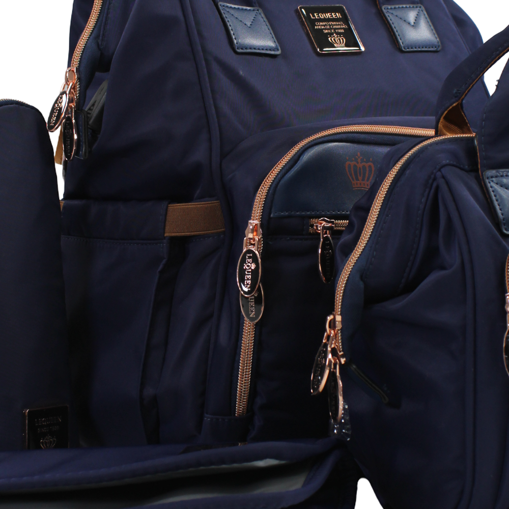 LeQueen Diamond 8th Special Edition Soft Waterproof Diaper Bag Set – Blue & Gold