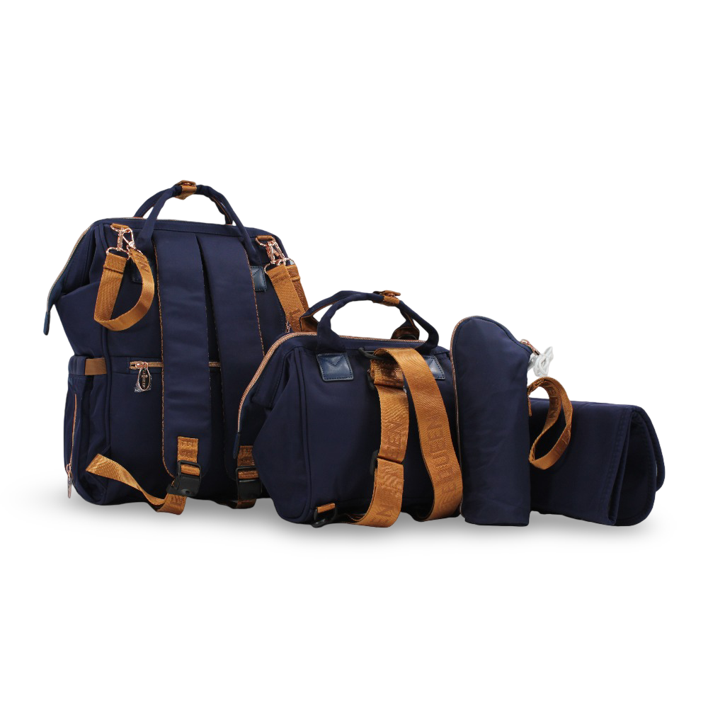LeQueen Diamond 8th Special Edition Soft Waterproof Diaper Bag Set – Blue & Gold