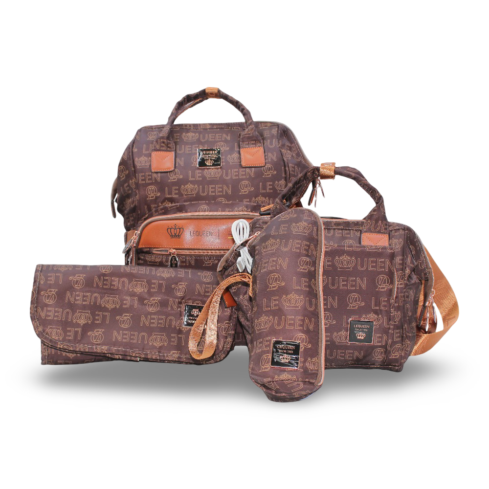 LeQueen Diaper Bag Travel Set – Gold