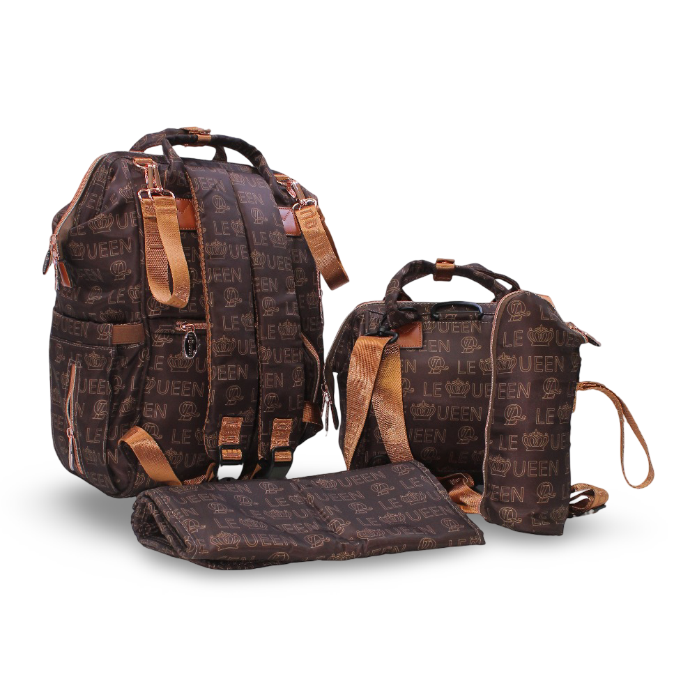 LeQueen Diaper Bag Travel Set – Gold