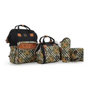 LeQueen Diamond 8th Special Edition Soft Waterproof Diaper Bag Set – Checkered Gold