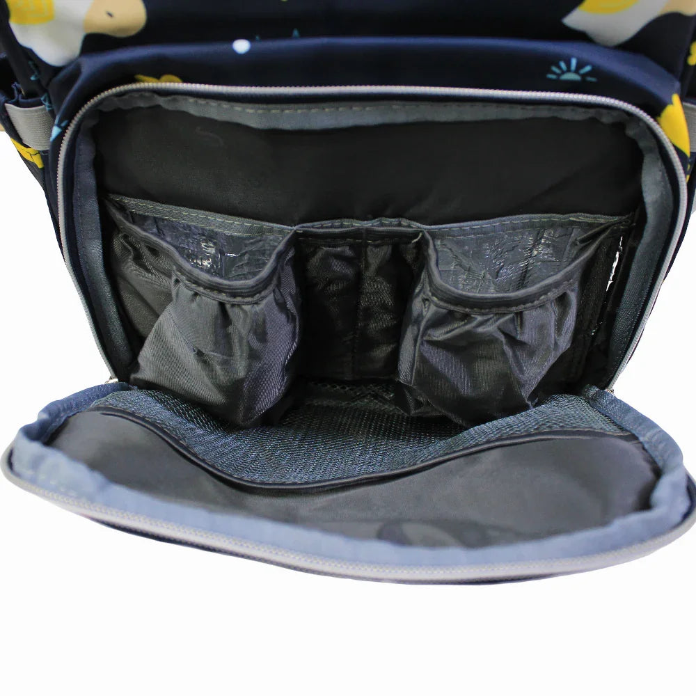 LeQueen Diamond 7th Edition Soft Waterproof Diaper Bag - Blue with Unicorn Print