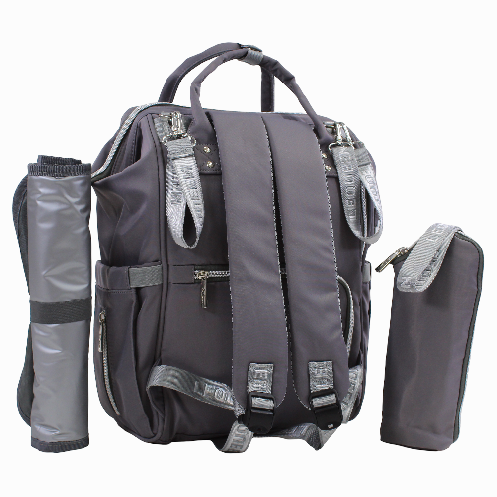 LeQueen Diamond 7th Edition Soft Waterproof Diaper Bag - Grey