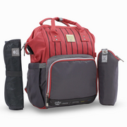 LeQueen Diamond 7th Edition Soft Waterproof Diaper Bag - Red & Grey