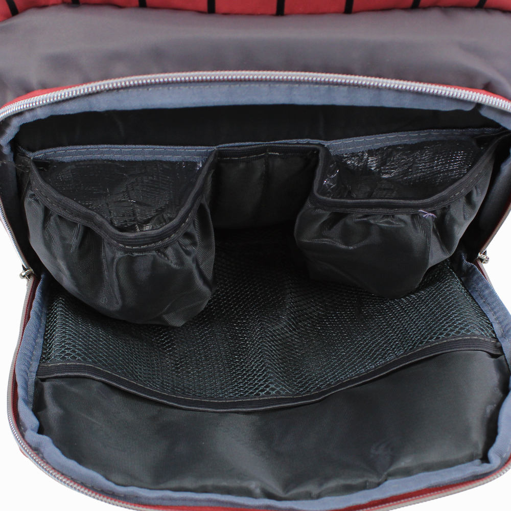 LeQueen Diamond 7th Edition Soft Waterproof Diaper Bag - Red & Grey