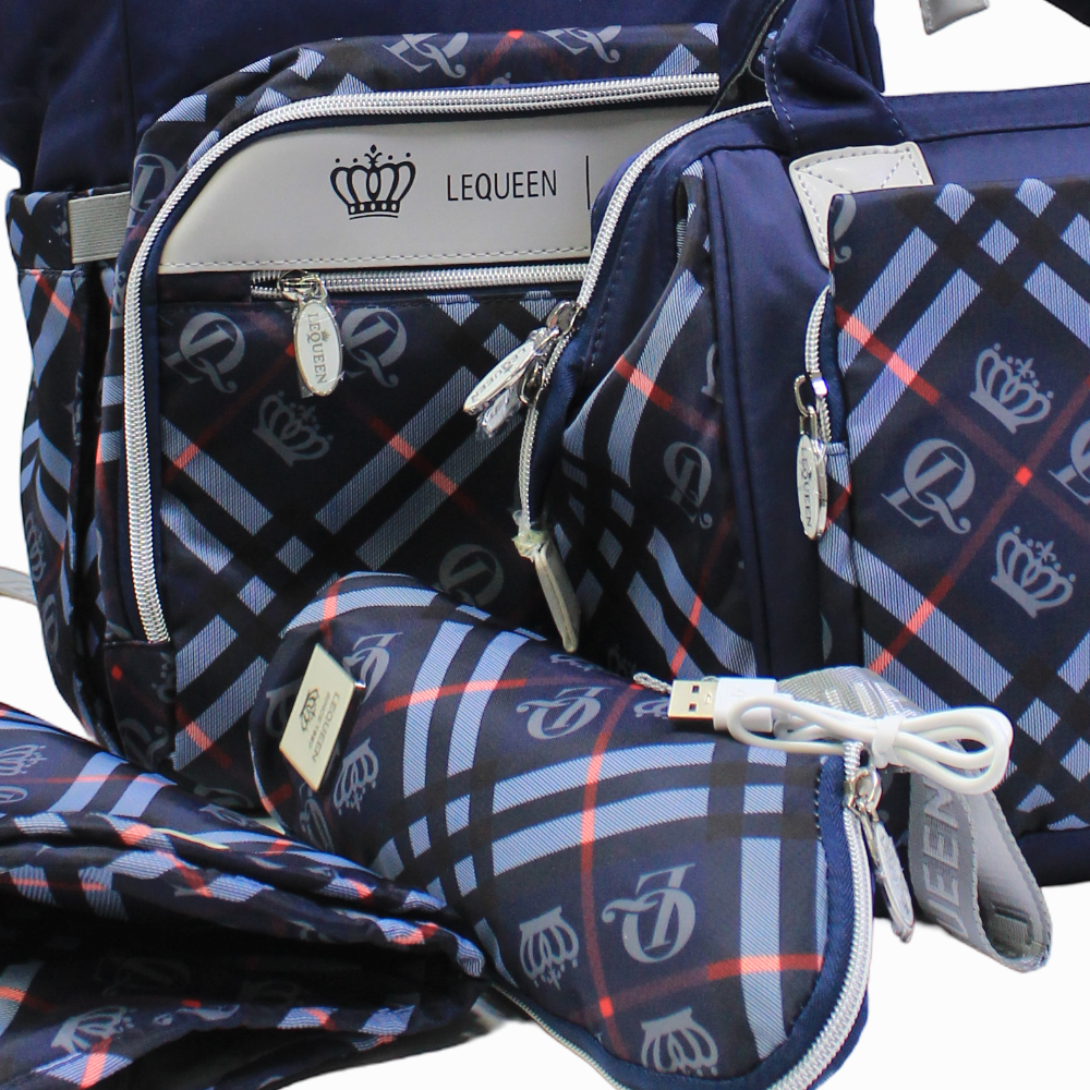LeQueen Diamond 8th Special Edition Soft Waterproof Diaper Bag - Navy Blue