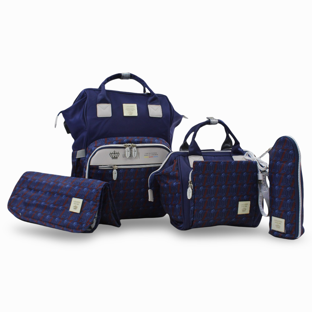 LeQueen Diamond 8th Special Edition Soft Waterproof Diaper Bag Set - Navy Blue