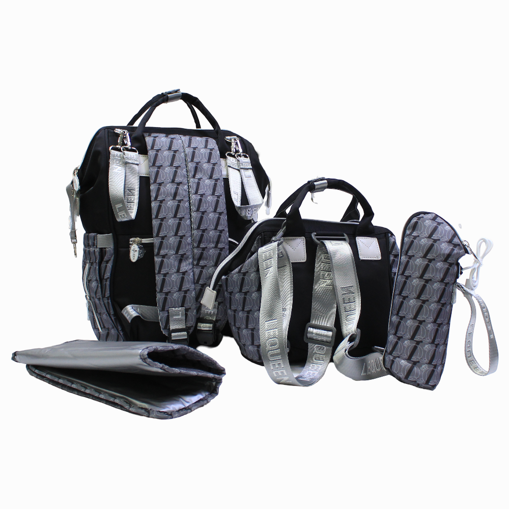 LeQueen Diamond 8th Special Edition Soft Waterproof Diaper Bag - Grey