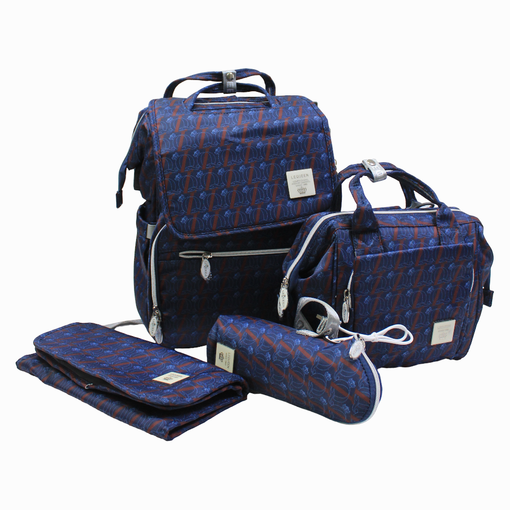 LeQueen Diamond 8th Special Edition Soft Waterproof Diaper Bag - Navy Blue