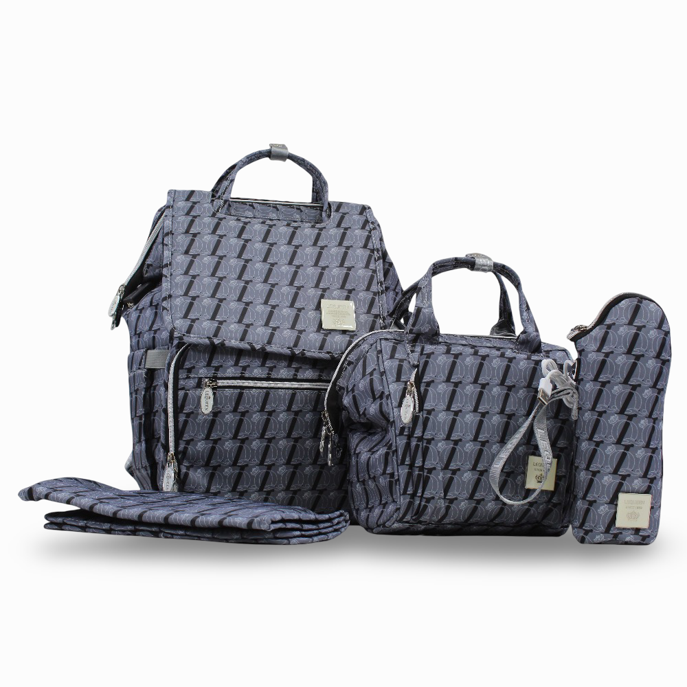 LeQueen Diamond 8th Special Edition Soft Waterproof Diaper Bag Set - Grey