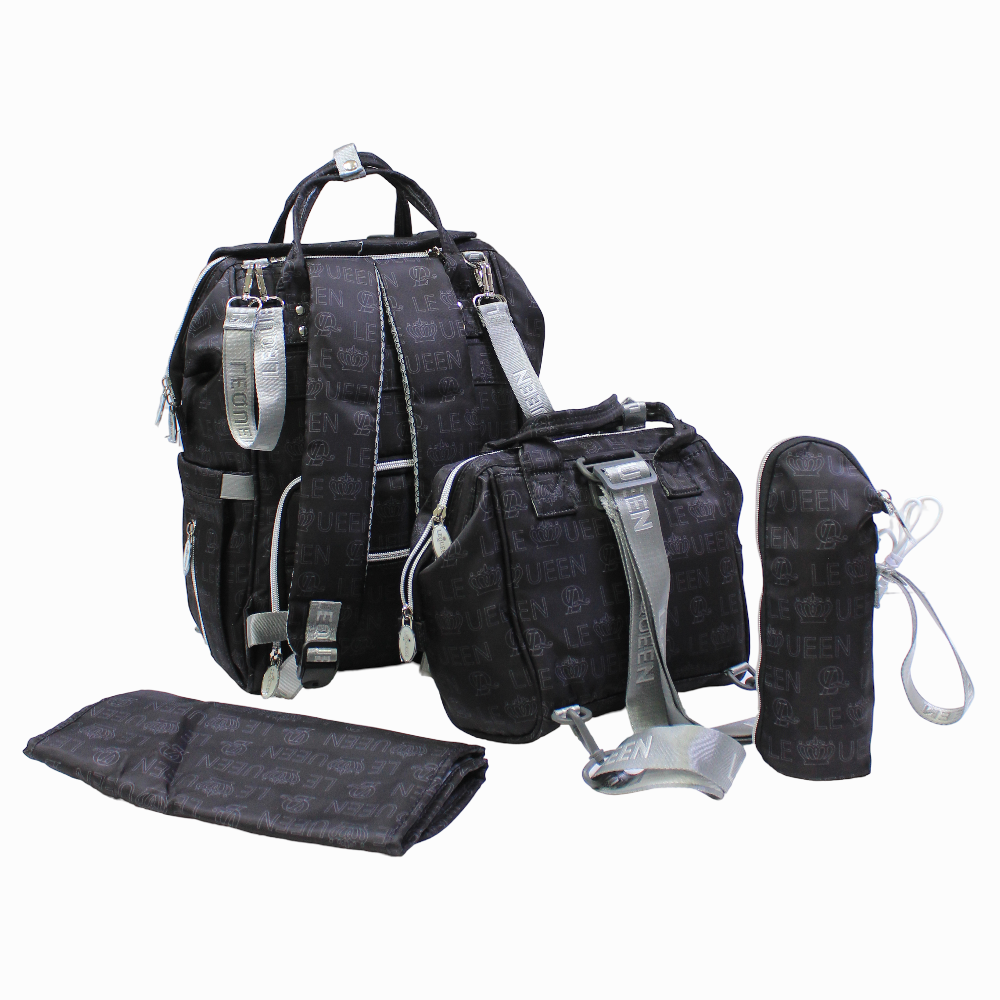 LeQueen Diamond 8th Special Edition Soft Waterproof Diaper Bag - Black