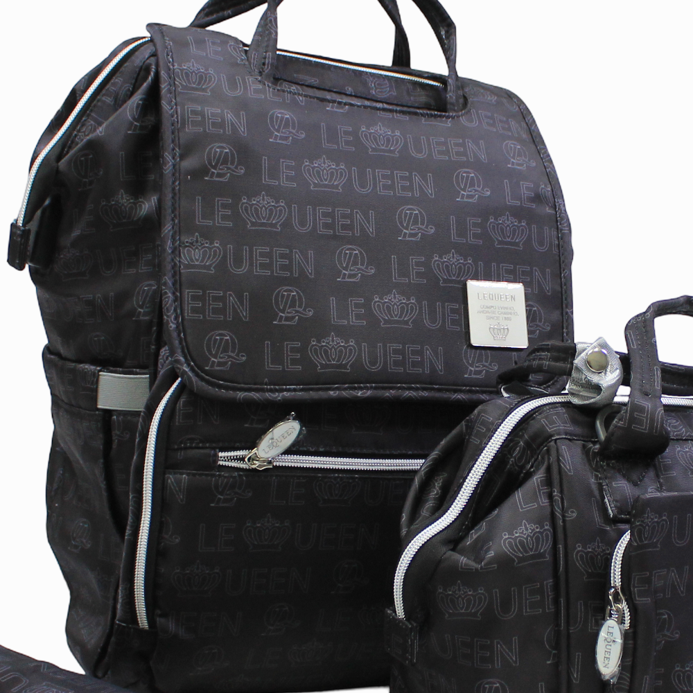 LeQueen Diamond 8th Special Edition Soft Waterproof Diaper Bag - Black