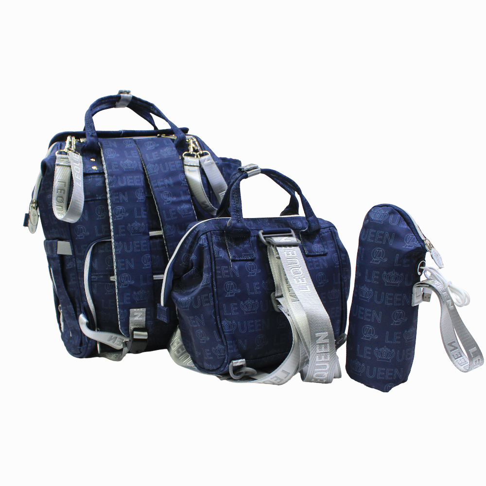 LeQueen Diamond 8th Special Edition Soft Waterproof Diaper Bag - Navy Blue