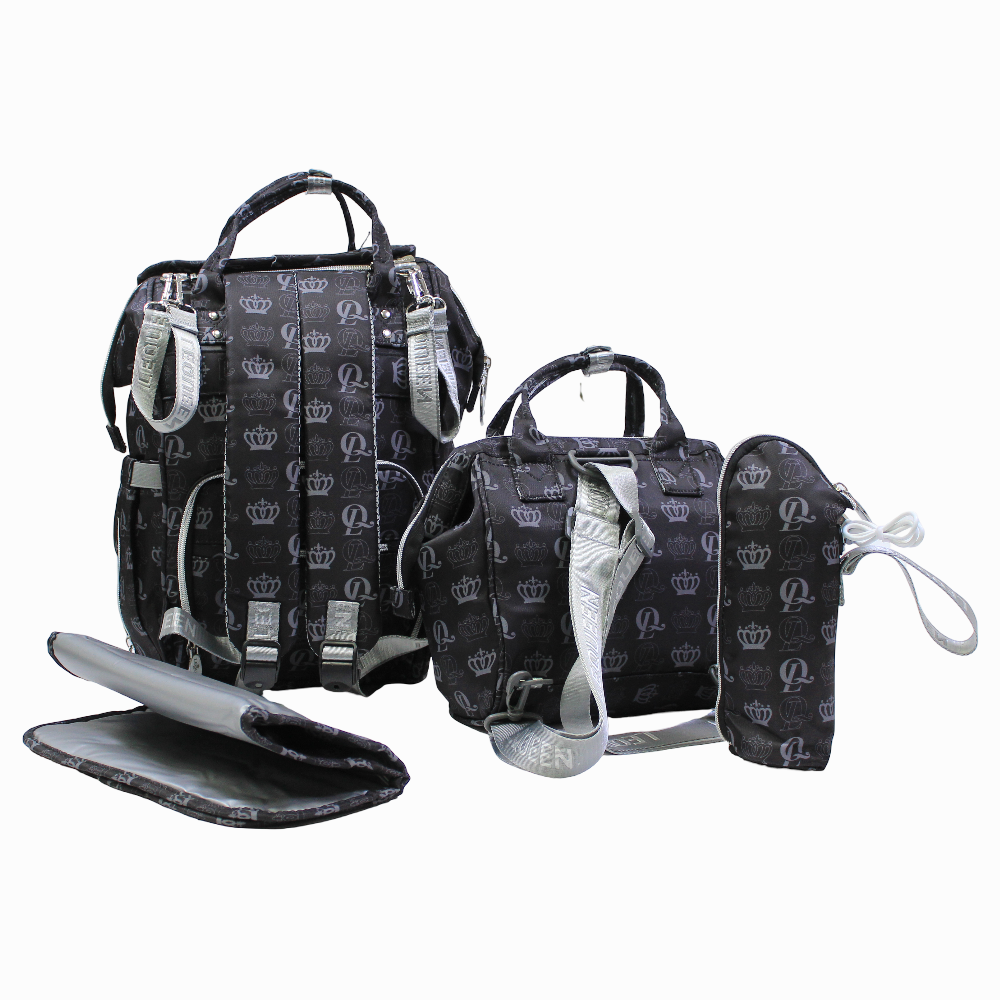 LeQueen Diamond 8th Special Edition Soft Waterproof Diaper Bag - Black