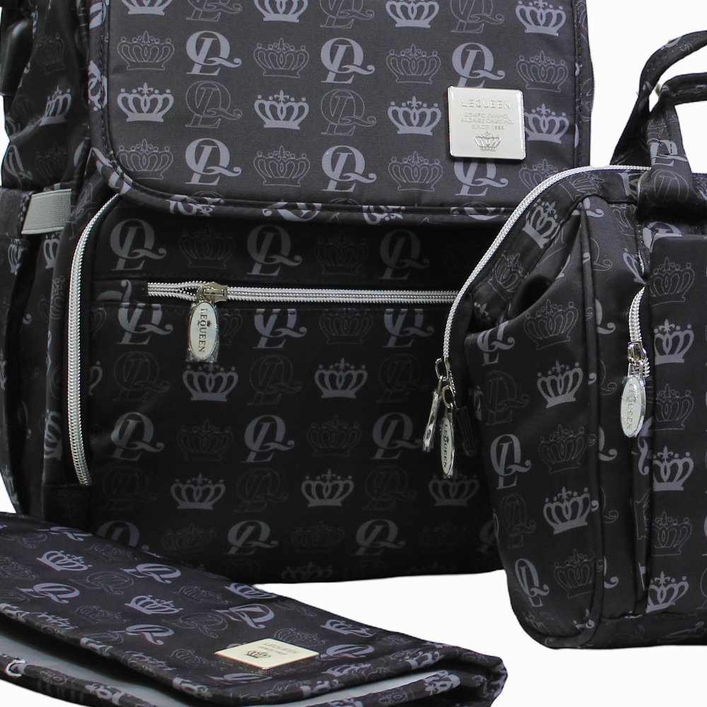 LeQueen Diamond 8th Special Edition Soft Waterproof Diaper Bag - Black