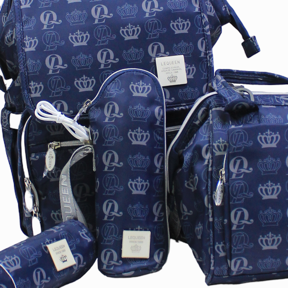 LeQueen Diamond 8th Special Edition Soft Waterproof Diaper Bag - Blue