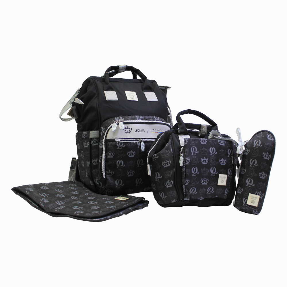 LeQueen Diamond 8th Special Edition Soft Waterproof Diaper Bag - Black