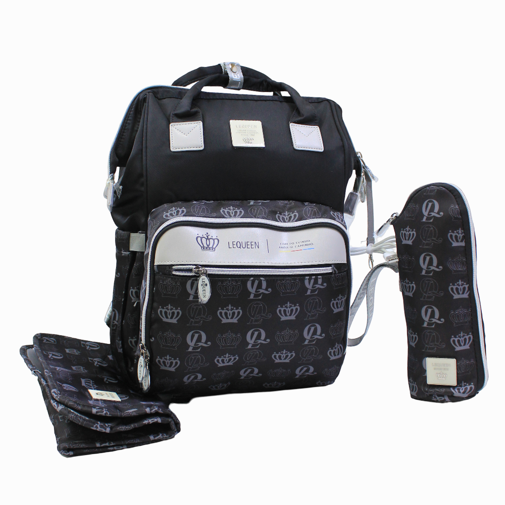 LeQueen Diamond 8th Special Edition Tag Caro Soft Waterproof Diaper Bag - Black