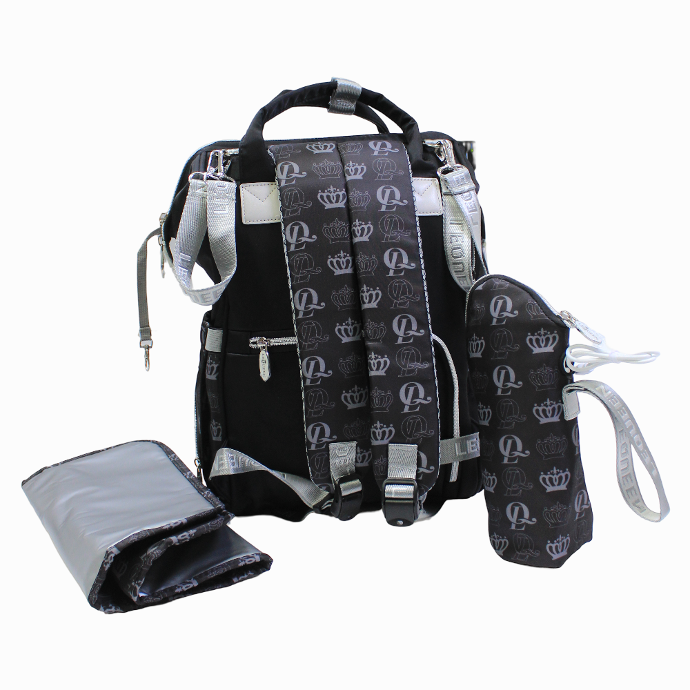LeQueen Diamond 8th Special Edition Tag Caro Soft Waterproof Diaper Bag - Black