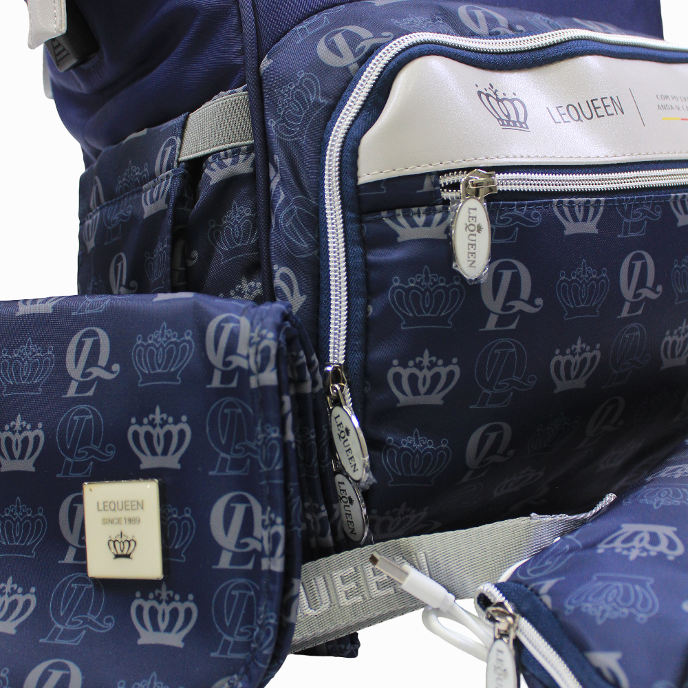 LeQueen Diamond 8th Special Edition Soft Waterproof Diaper Bag - Blue