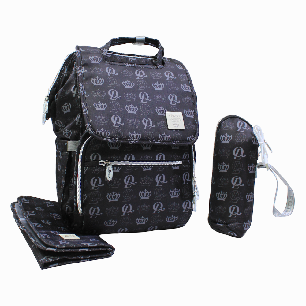 LeQueen Diamond 8th Special Edition Soft Waterproof Diaper Bag - Grey