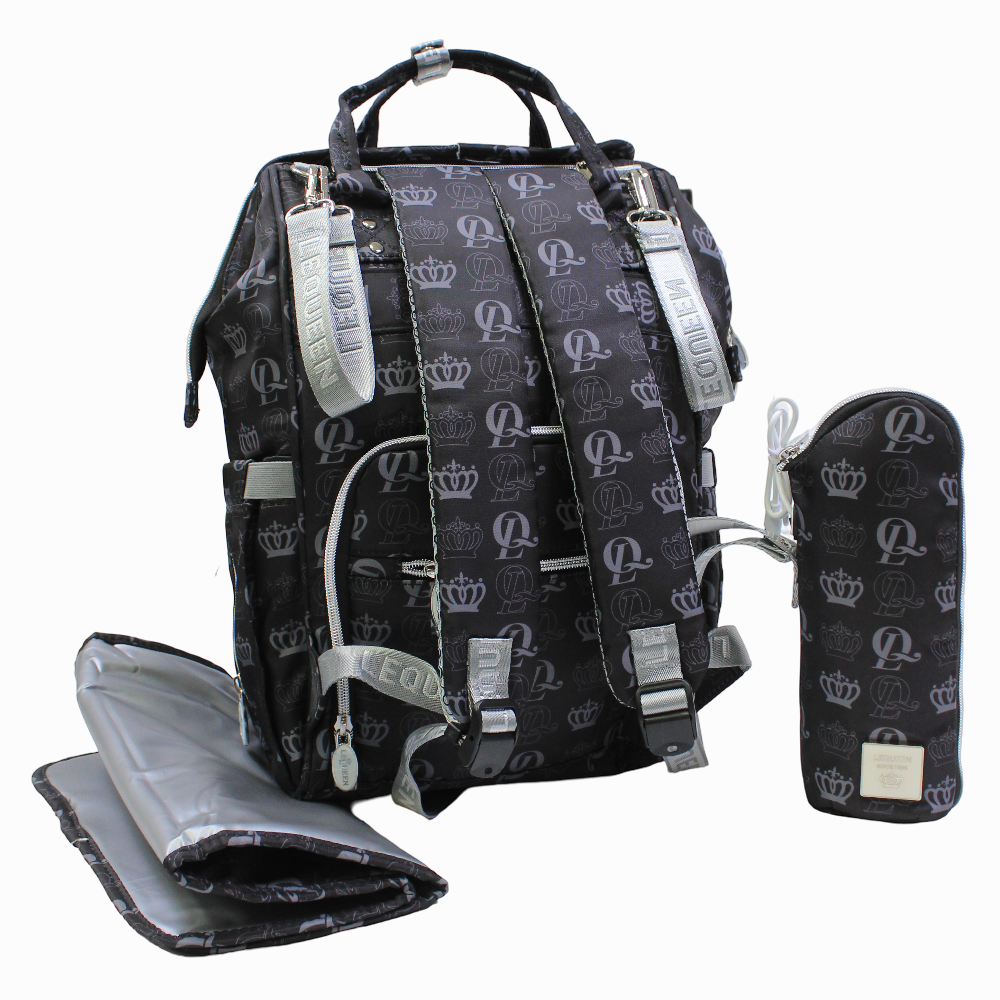LeQueen Diamond 8th Special Edition Soft Waterproof Diaper Bag - Grey
