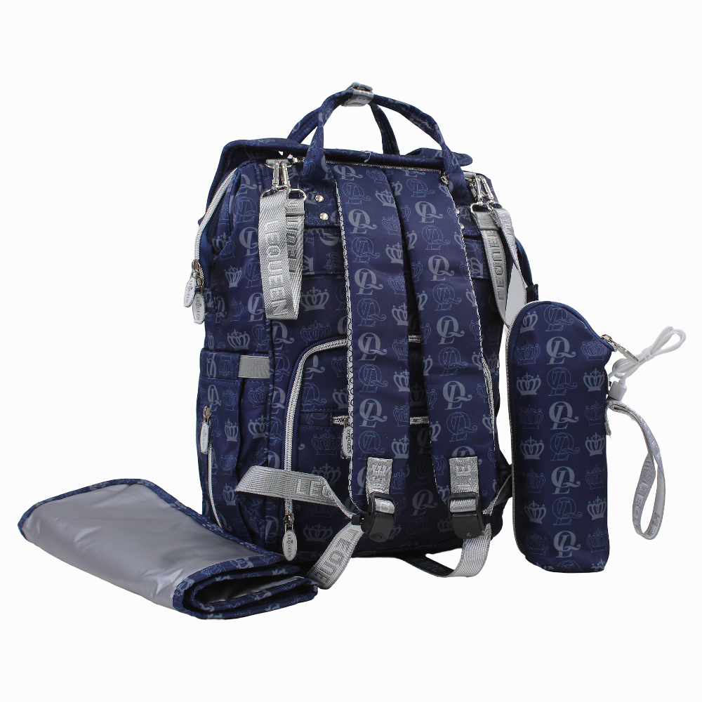 LeQueen Diamond 8th Special Edition Soft Waterproof Diaper Bag - Navy Blue