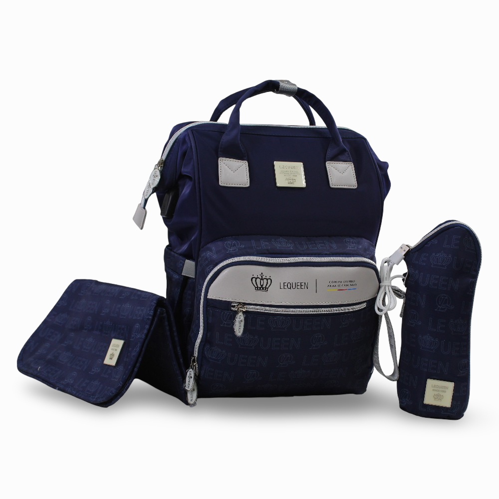 LeQueen Diamond 7th Special Edition Soft Waterproof Diaper Bag - Navy Blue