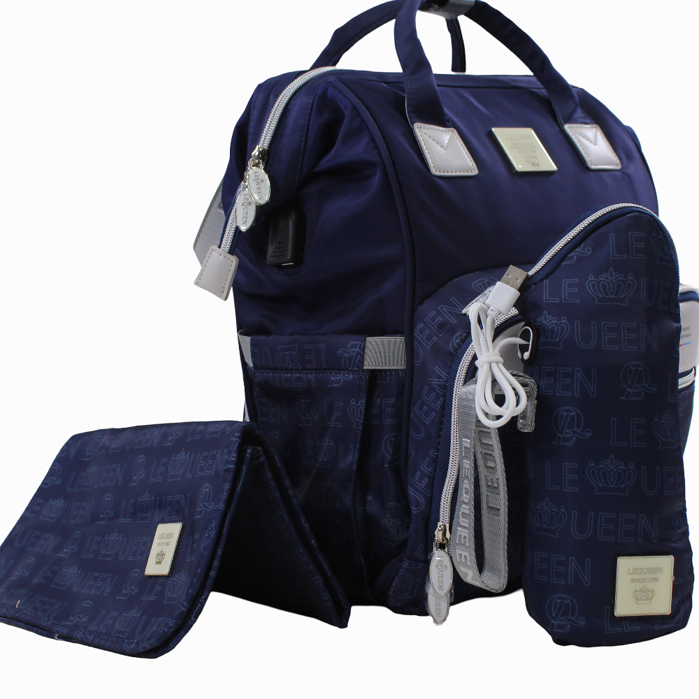 LeQueen Diamond 7th Special Edition Soft Waterproof Diaper Bag - Navy Blue