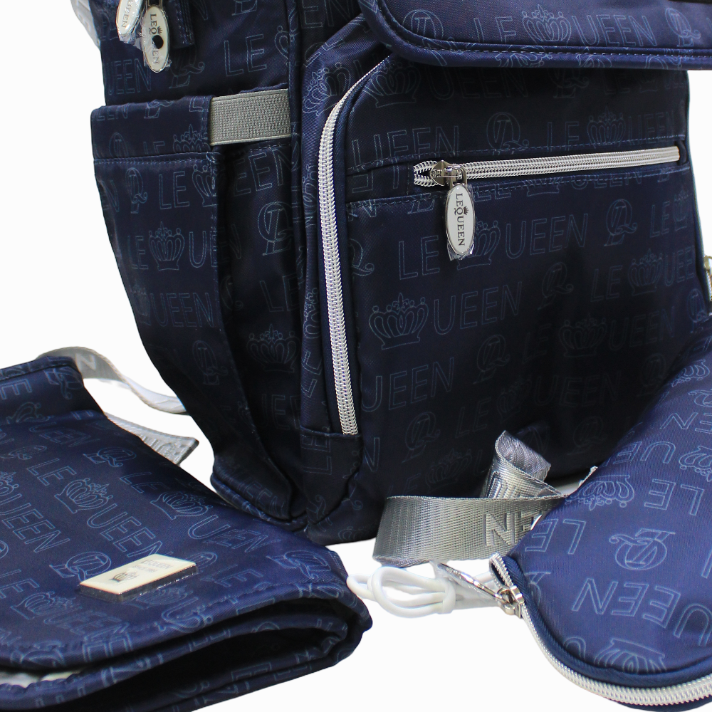 LeQueen Diamond 8th Special Edition Soft Waterproof Diaper Bag - Blue