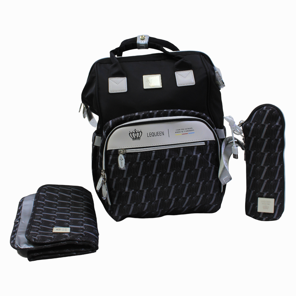 LeQueen Diamond 8th Special Edition Soft Waterproof Diaper Bag - Black