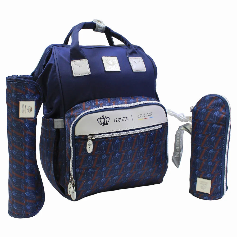 LeQueen Diamond 8th Special Edition Soft Waterproof Diaper Bag - Blue - Baby Essentials