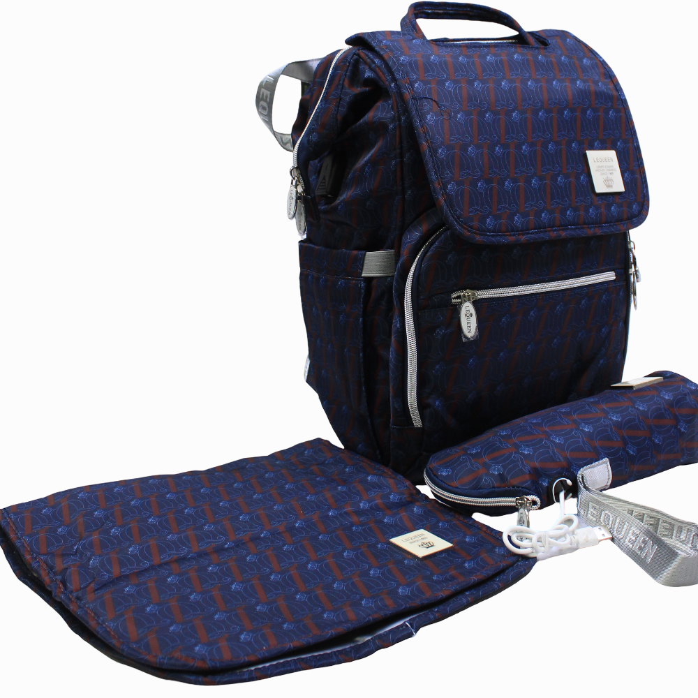 LeQueen Diamond 8th Special Edition Soft Waterproof Diaper Bag - Blue