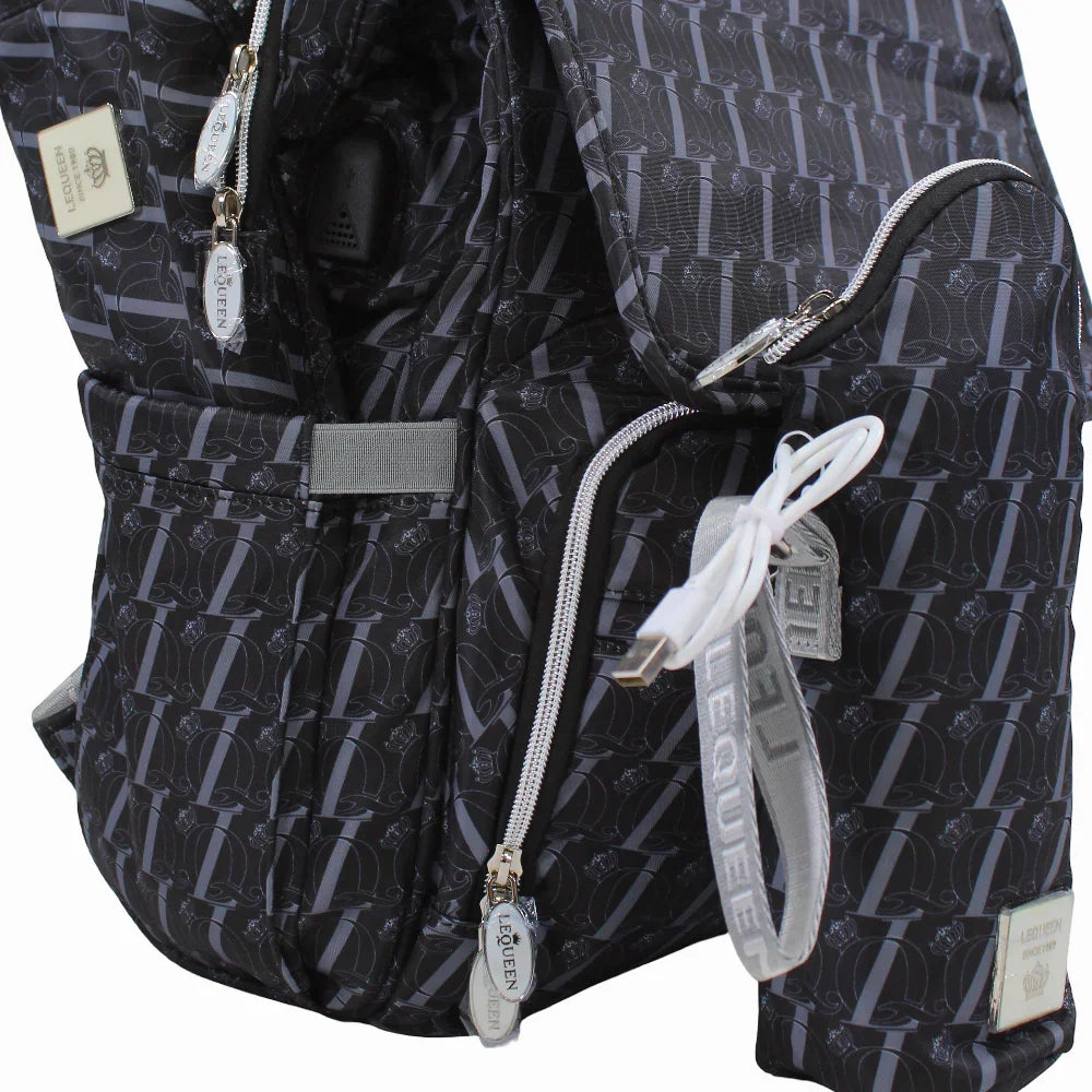 LeQueen Diamond 8th Special Edition Soft Waterproof Diaper Bag - Black