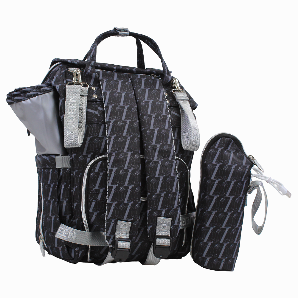 LeQueen Diamond 8th Special Edition Soft Waterproof Diaper Bag - Black