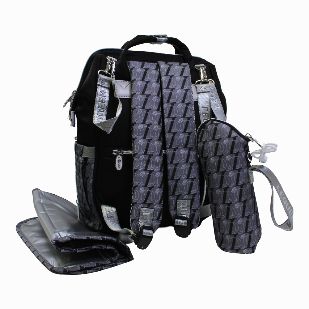 LeQueen Diamond 8th Special Edition Soft Waterproof Diaper Bag - Black