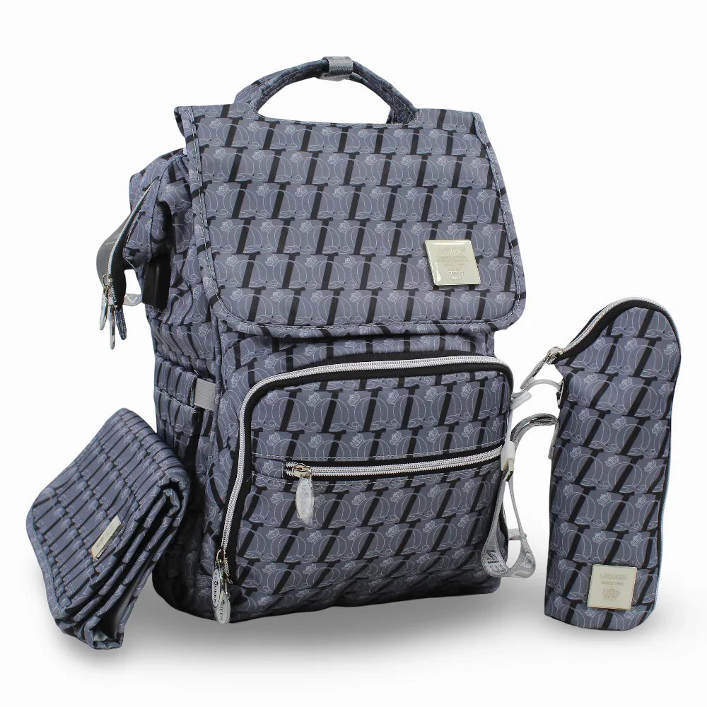 LeQueen Diamond 8th Special Edition Soft Waterproof Diaper Bag - Grey - Baby Essentials